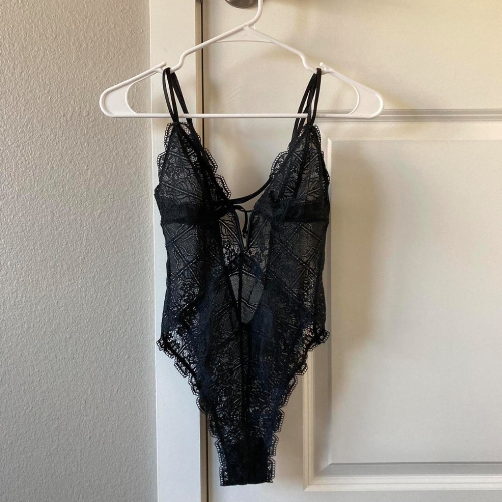 lace black lingerie body suit